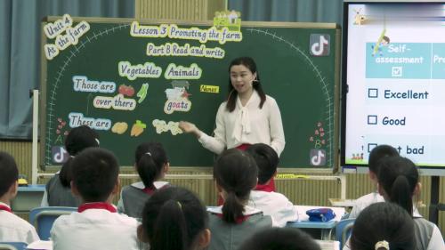 《Unit 3B Let‘s learn》人教版四下英语教学评研讨课优课视频-吴卓莹