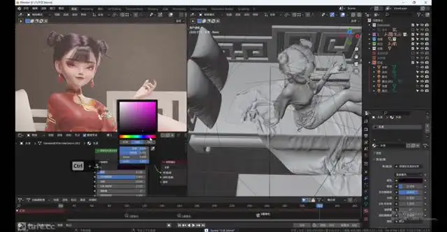 古风美少女《小狸》Blender动画制作全攻略