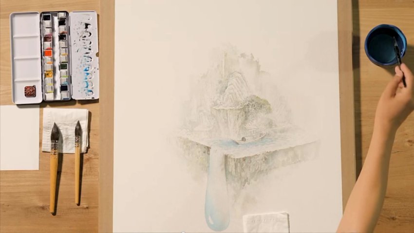 零基础水彩绘画入门：43节视频课从工具到创作