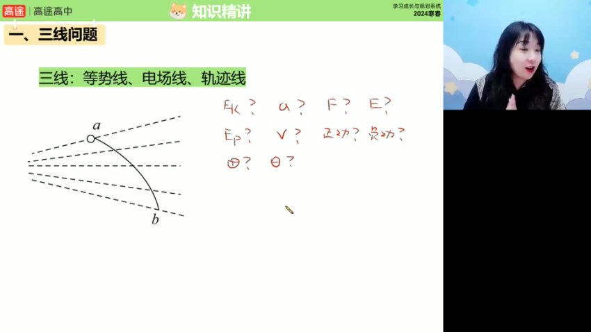 2024高一物理张雯春季班：曲线运动到电场专题精讲