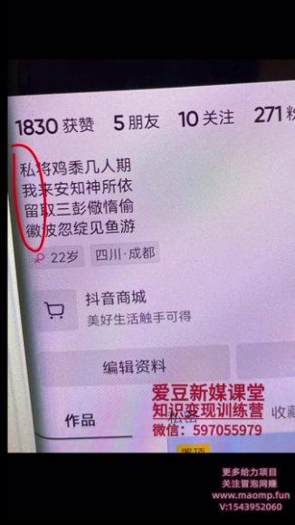 暴力涨粉丝项目:每天1小时7天上万男粉